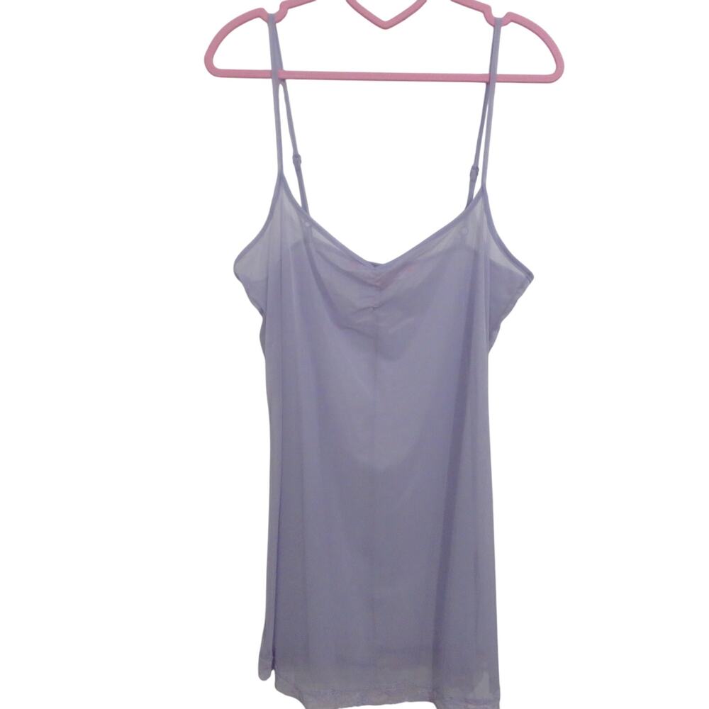 Victoria's Secret Womens M Light Purple Sheer Slip Dress Lace Trim Vintage Fairy